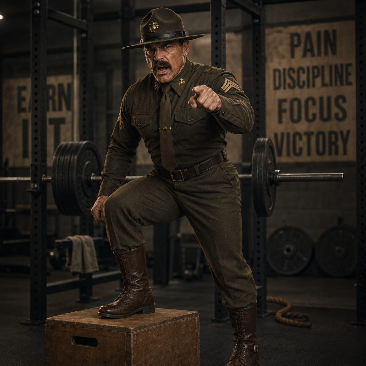 Sgt. Briggs am Boxsack